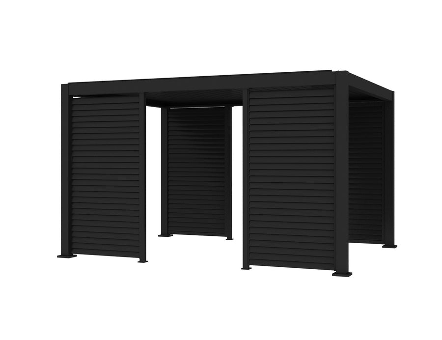 Atlantic & Caribbean Freestanding & Caspian Series Pergola Shutter Wall, Size: 0.73m, Colour: Black