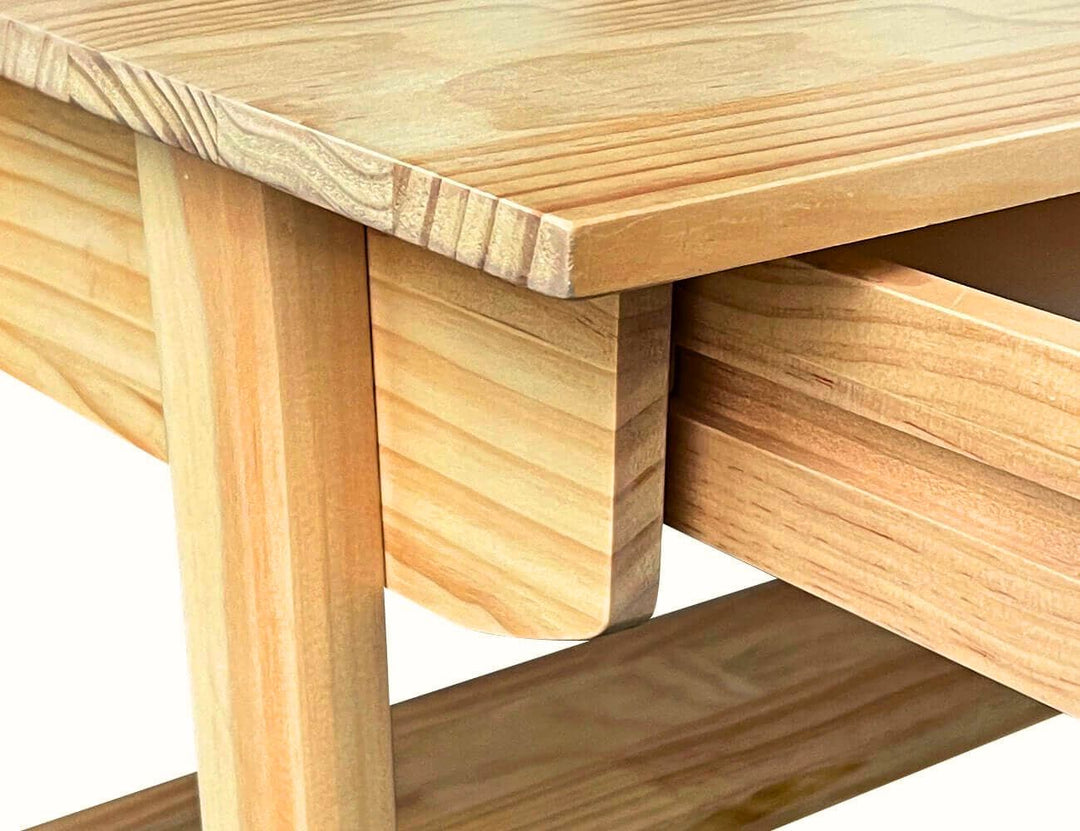 Pine Wood Study Computer Desk With Drawers- 120W x 75H cm