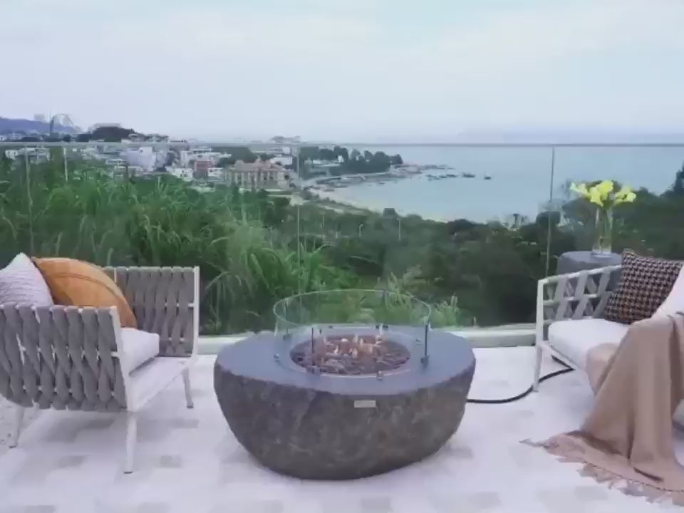 Boulder Outdoor Lpg Gas Fire Pit Table