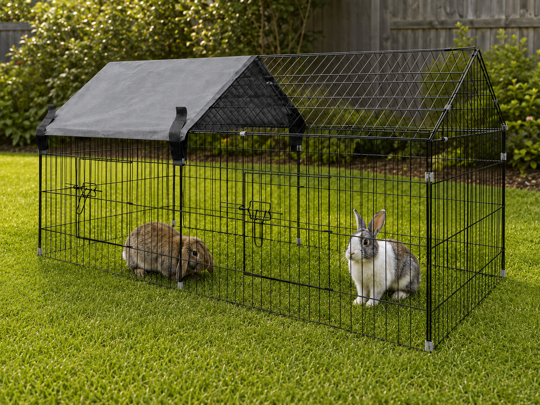 Outdoor Small Animal Playpen with Sun Shade (185 x 75 x 75cm)
