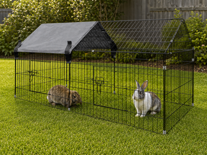 Outdoor Small Animal Playpen with Sun Shade (185 x 75 x 75cm)