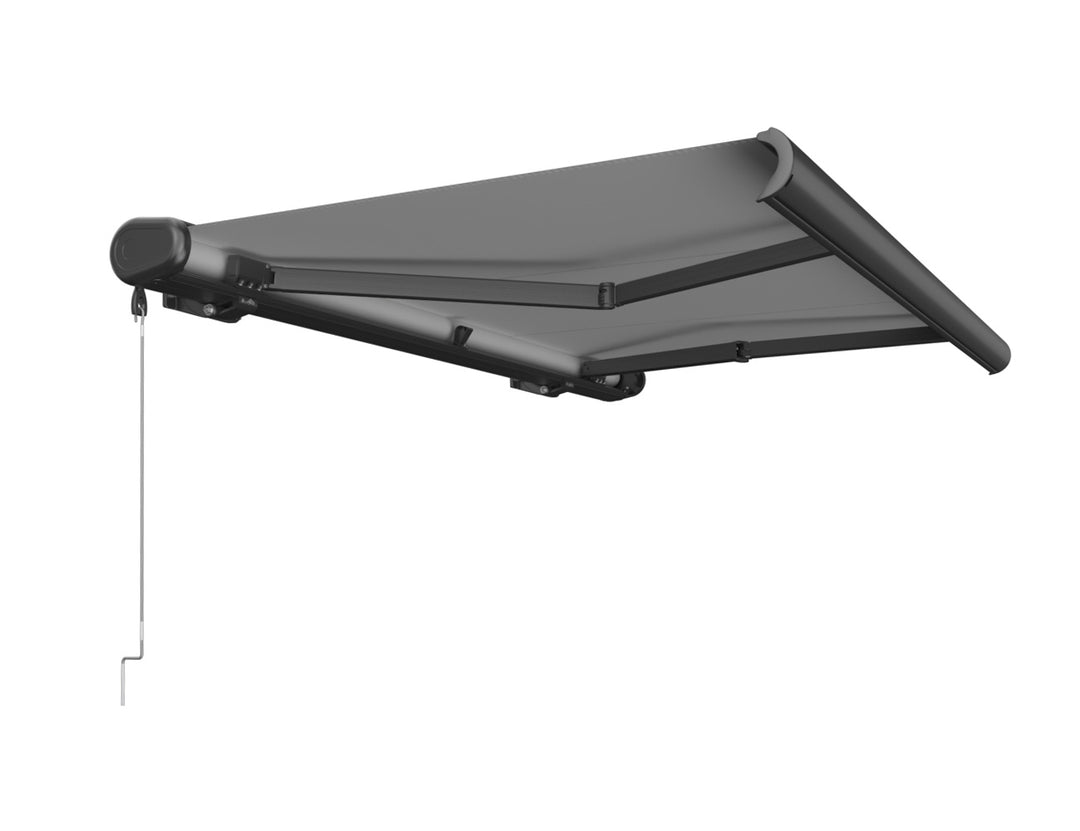 Rainier Full Cassette Motorised Retractable Awning, Size: 4 x 2.5m, Colour: Dark Grey+Dark Grey