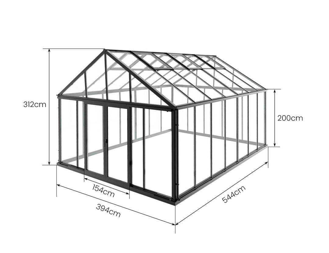 Olympus Glasshouse Size: 3.94 x 3.19 x 2.9m