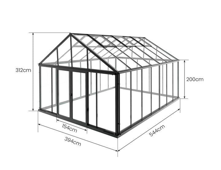 Olympus Glasshouse Size: 3.94 x 3.19 x 2.9m