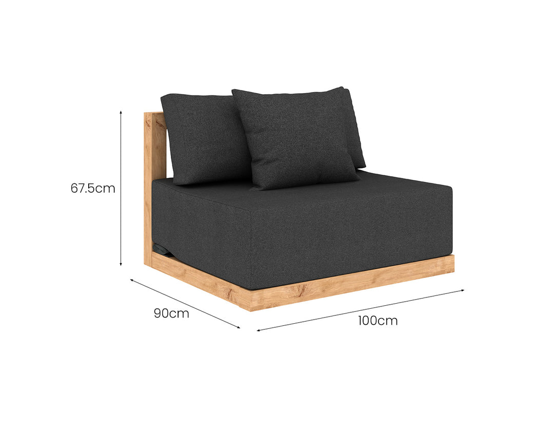 Ibis Outdoor Teak Corner Sofa Sectional U-Shape Set - 6pcs
