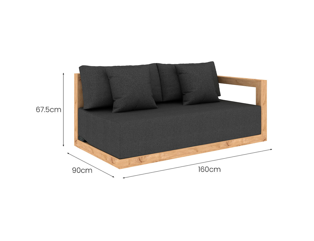 Ibis Outdoor Teak Corner Sofa Sectional U-Shape Set - 6pcs