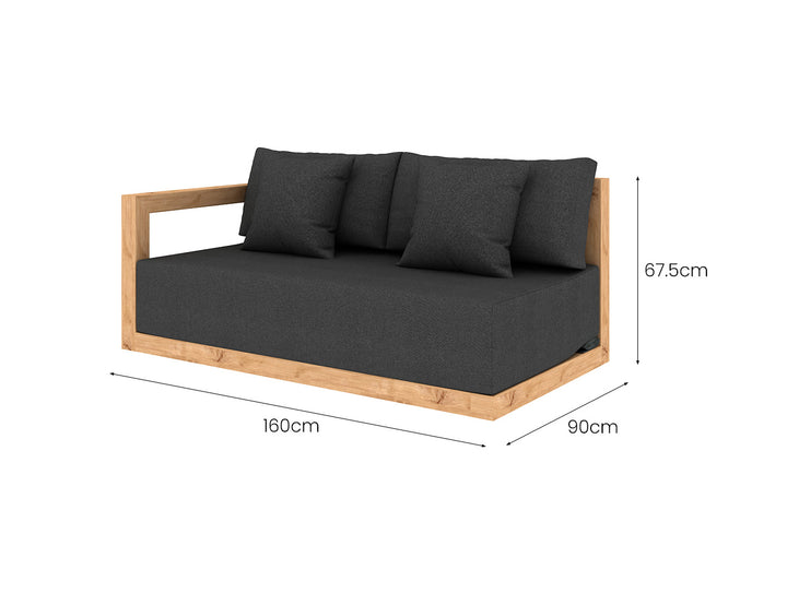 Ibis Outdoor Teak Corner Sofa Sectional U-Shape Set - 6pcs