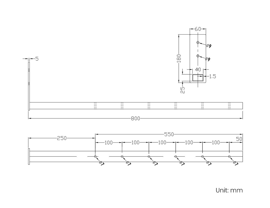 Soffit Wall Mounted Pergola Bracket, Colour: Black,