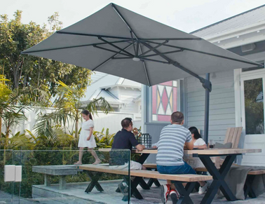 custom offset patio umbrellas Cantilever 【ENHANCED WIND RESISTANCE CAMO Treasure Garden 10ft. Octagon Size:63-64