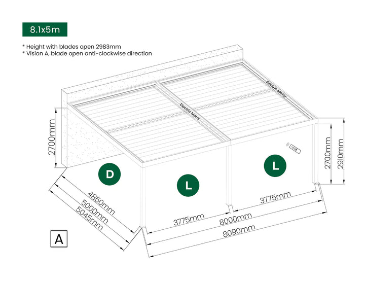 Bifold Shutter Wall For Pacific Wall Mounted Pergola
