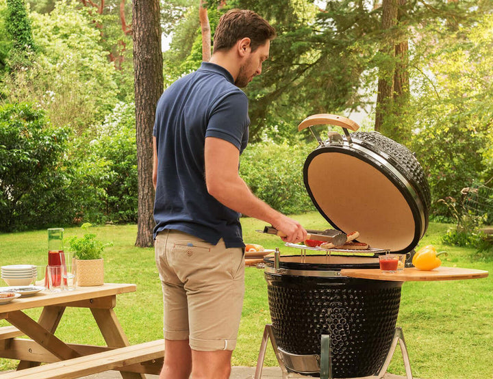 18-Inch Kamado Ceramic Charcoal Grill With Bonus Accessory Pack