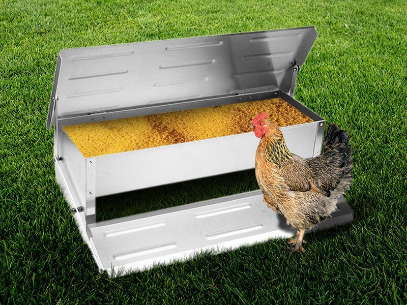 20.6L Automatic Chicken Feeder - Aluminium Step on Feeder