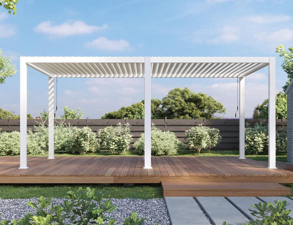 Waihi 3.1 X 6m Louvre Roof Aluminium Pergola, Colour: Charcoal,