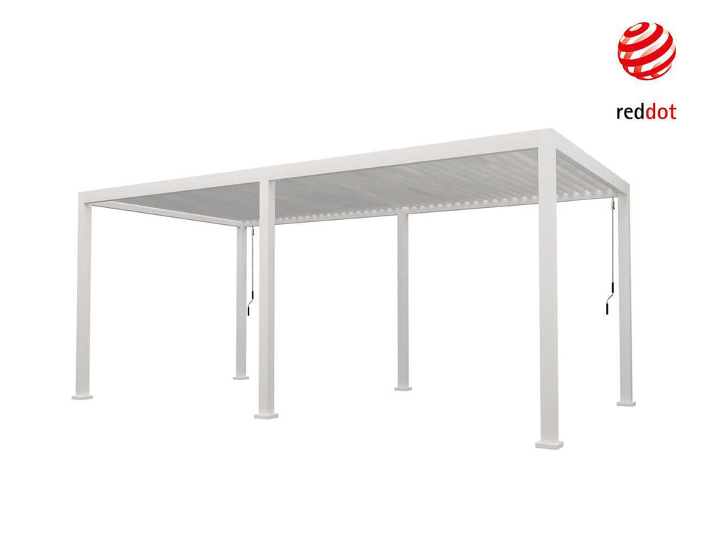 Waihi 3.1 X 6m Louvre Roof Aluminium Pergola, Colour: White,