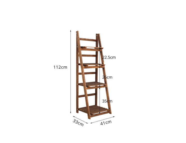 4-step Foldable Wooden Plant Stand Display Shelf