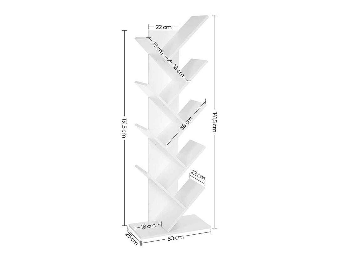 9-Tier Tree Bookshelf - White