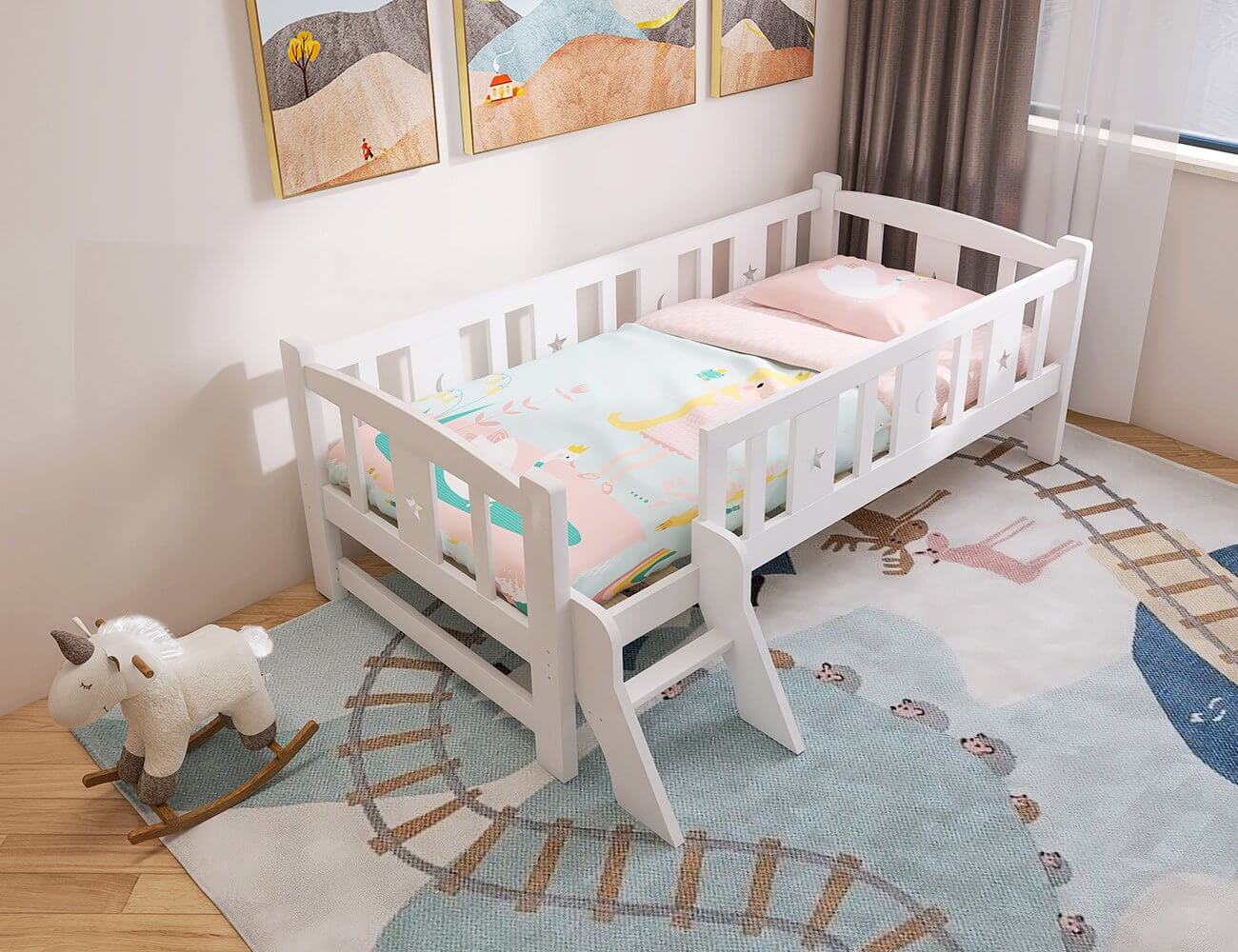 Solid wood best sale kids bed