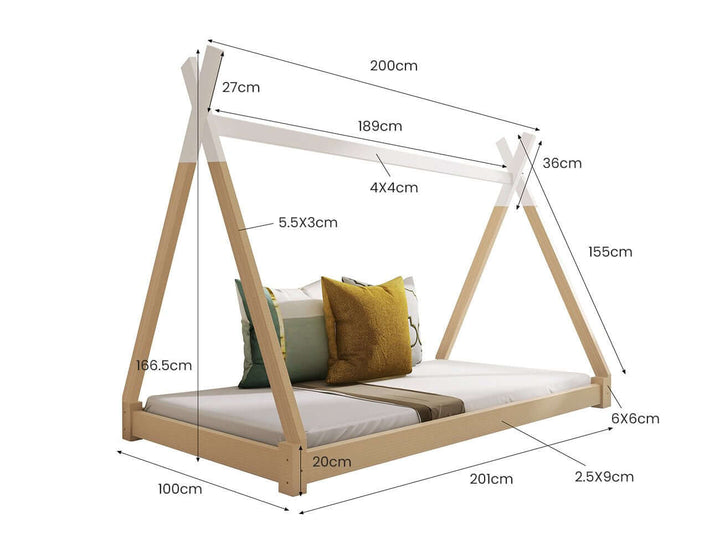 Bambino Kura 2.0 Solid Wood Kids Bed Frame - Single