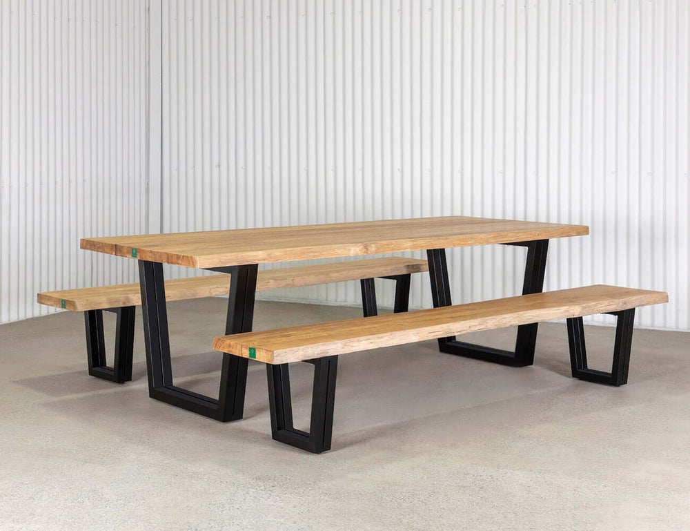 Acerbic Teak Dining Table with Bench Seats- 200cm