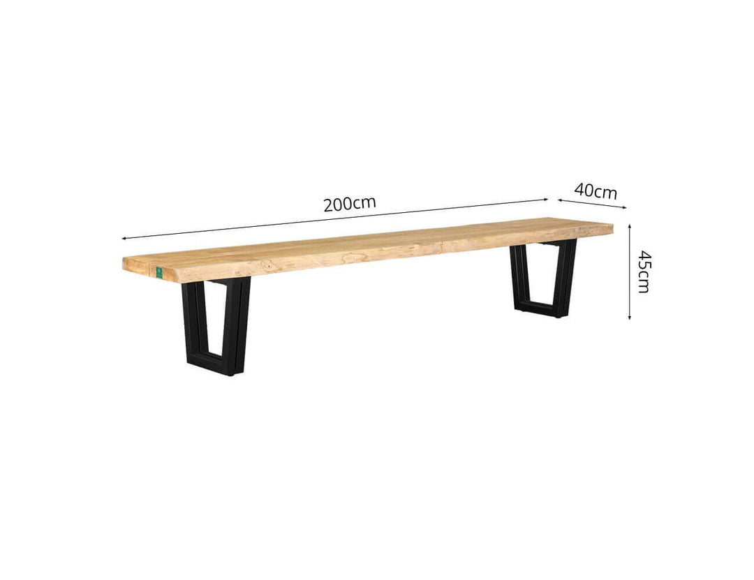 Acerbic Teak Dining Table with Bench Seats- 200cm