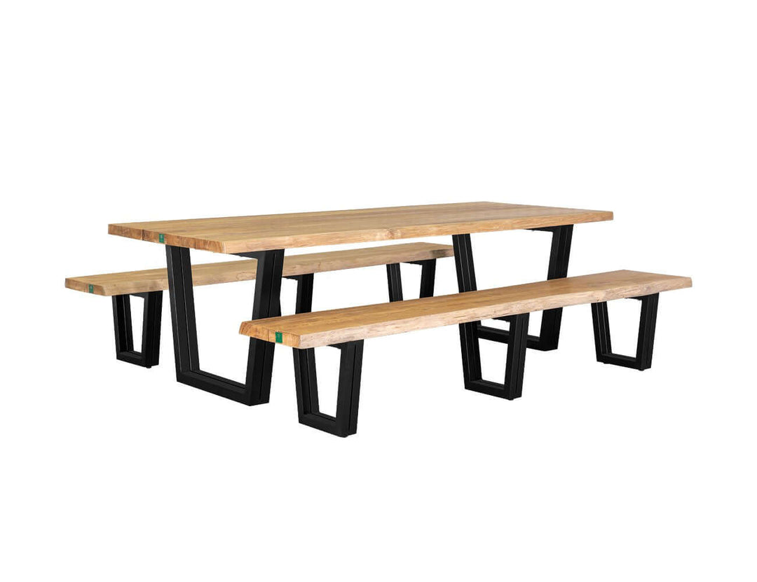 Acerbic Teak Dining Table & Bench Bundle - 250cm