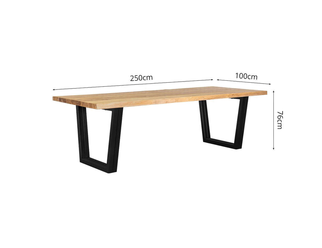 Acerbic Teak Dining Table And Bench Bundle - 250cm, ,