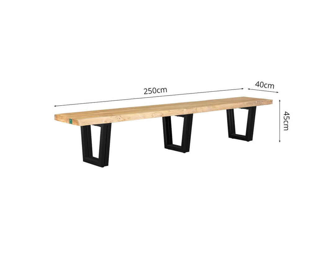 Acerbic Teak Dining Table & Bench Bundle - 250cm