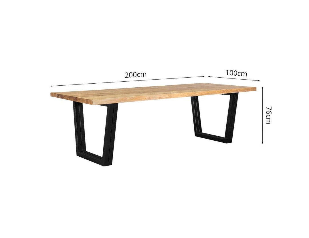 Acerbic Teak Dining Table with Bench Seats- 200cm