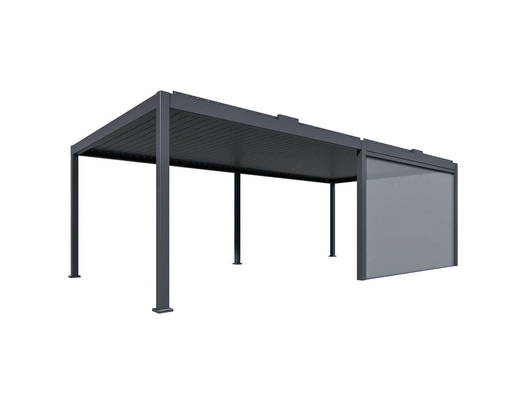 Ahipara&Kapiti Pergola Retractable Shade Blind - 4m, Colour: Charcoal,