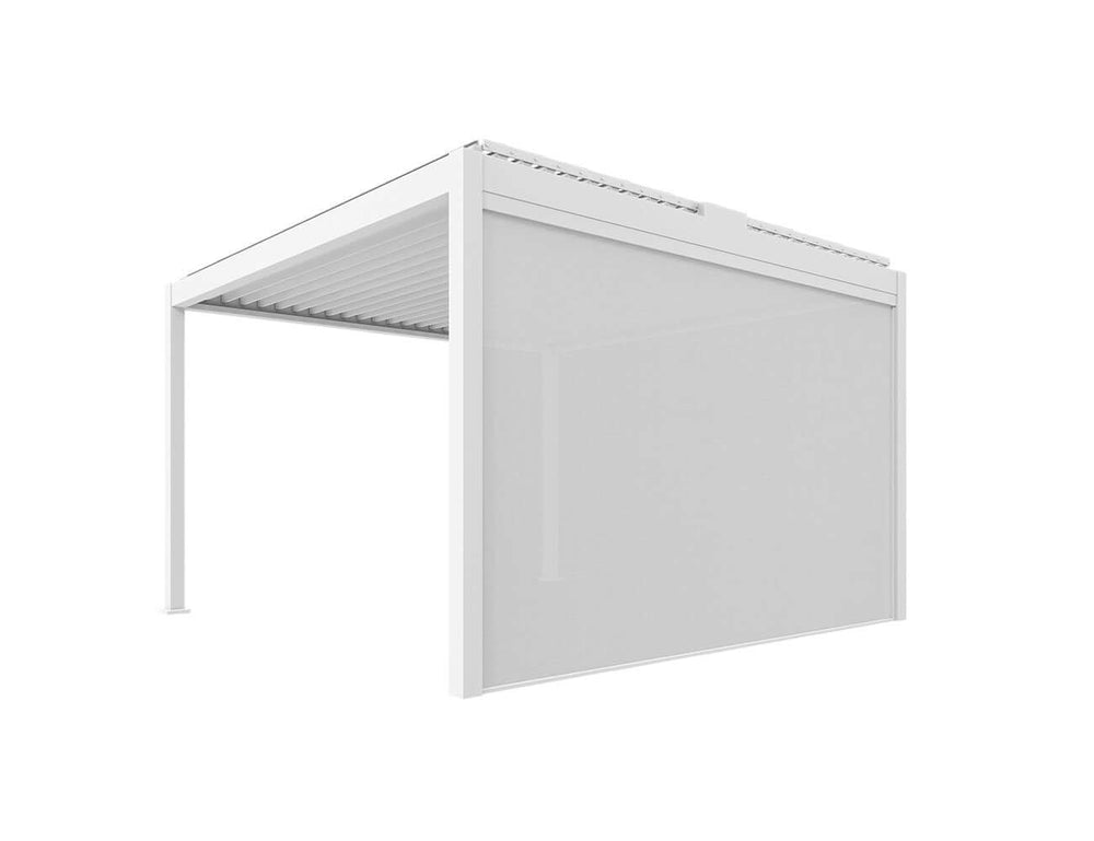Ahipara&Kapiti Pergola Retractable Shade Blind - 4m, Colour: White - Light Grey,