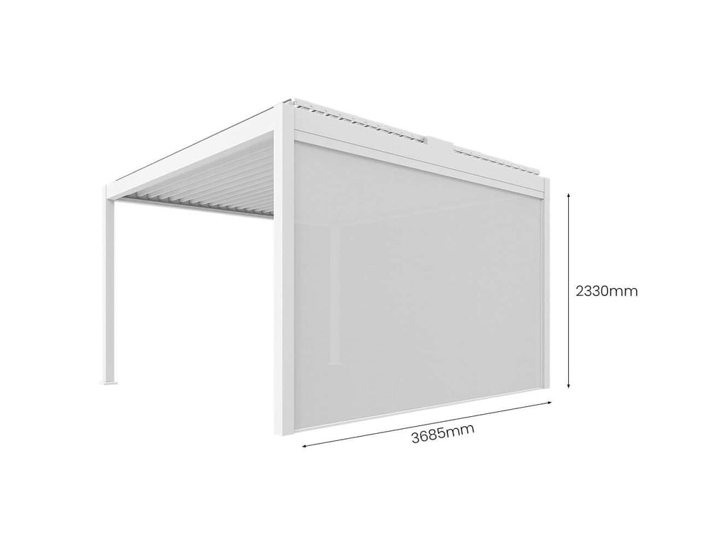 Ahipara&Kapiti Pergola Retractable Shade Blind - 4m, Colour: Charcoal,