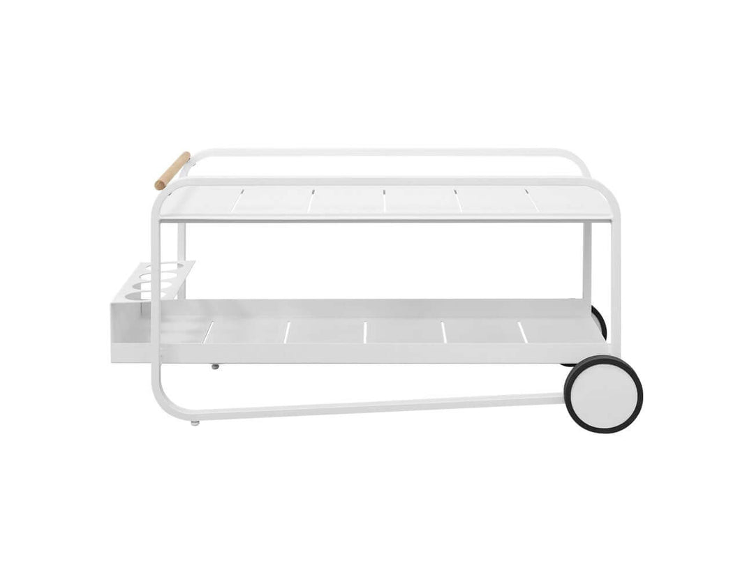 Aluminium Bar Cart with Teak Wood Handle