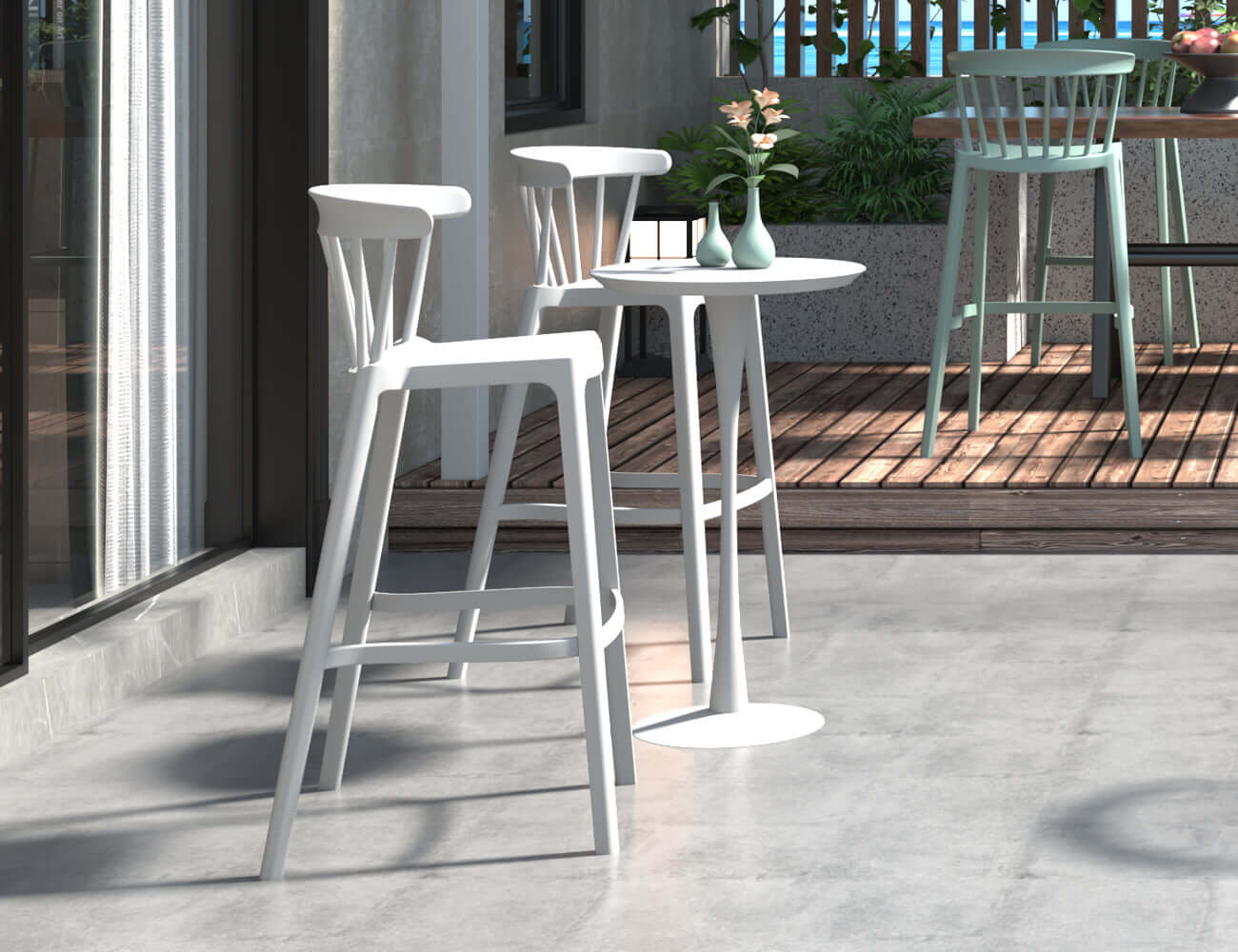 Outdoor patio bar online stools