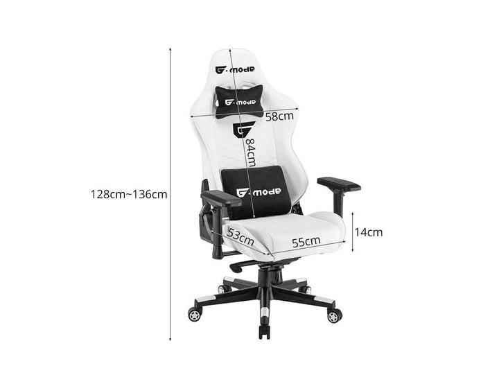 Axle Gaming Chair - White + Black