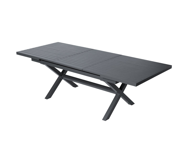 Tuba Outdoor Extension Table + 2 Bench Seats, Colour: Dark Grey,