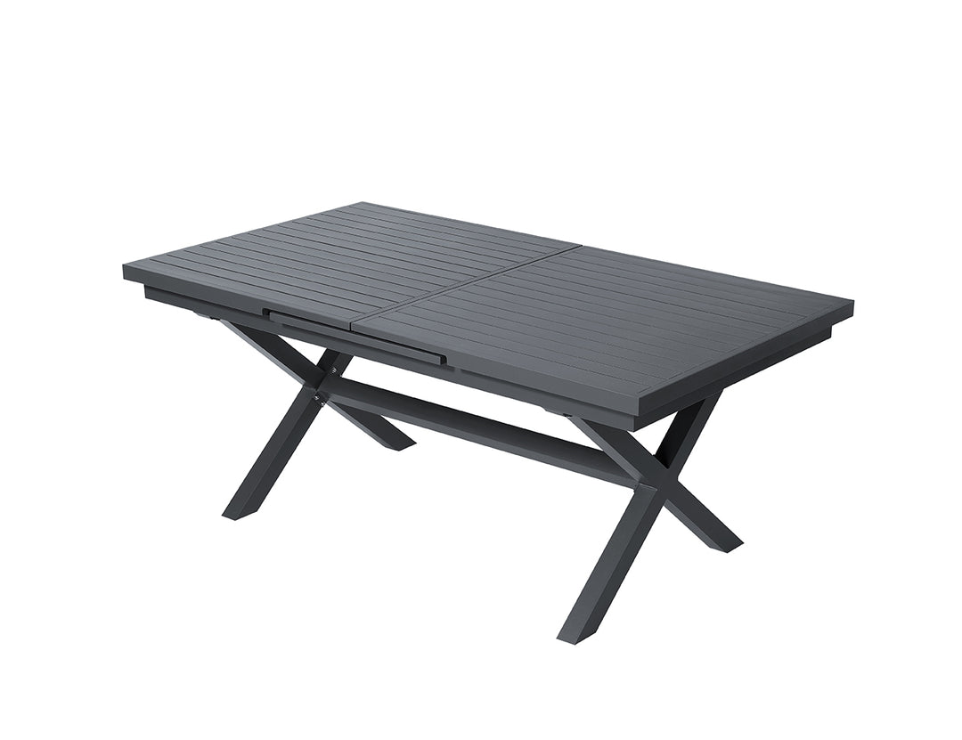 Tuba Outdoor Extension Table + 2 Bench Seats, Colour: Dark Grey,