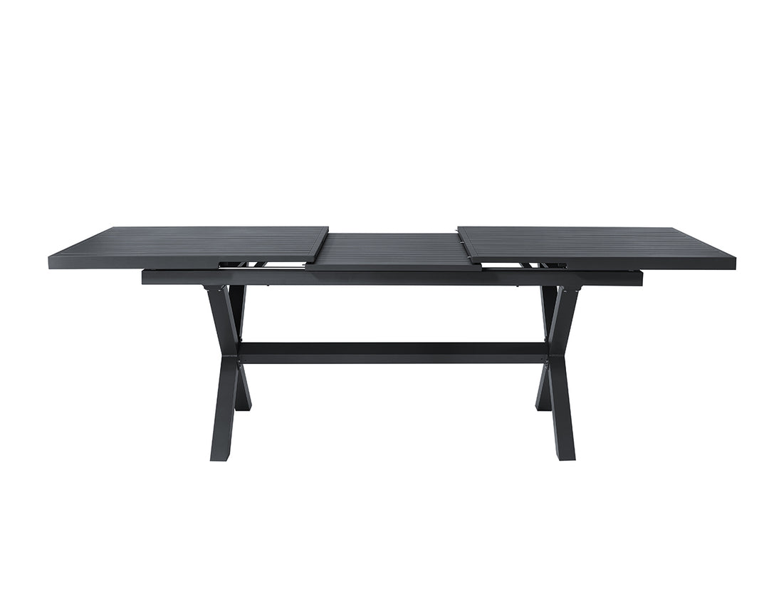 Tuba Outdoor Extension Table + 2 Bench Seats, Colour: Dark Grey,