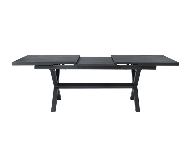 Tuba Outdoor Extension Table + 2 Bench Seats, Colour: Dark Grey,