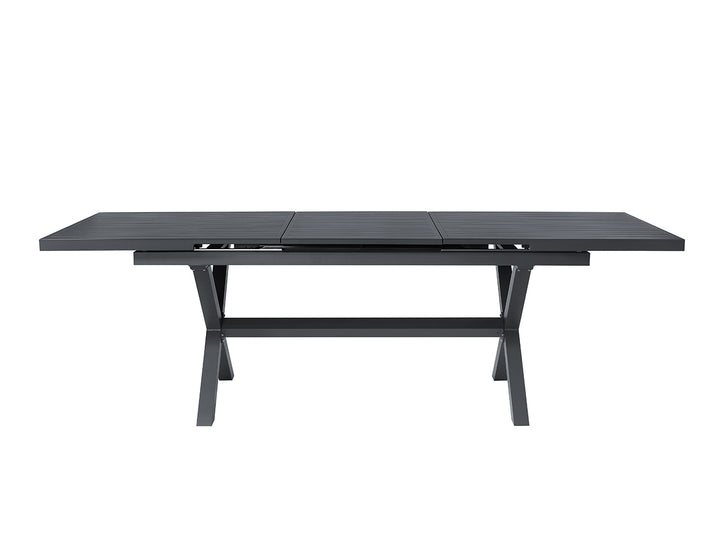Tuba Outdoor Extension Table + 2 Bench Seats, Colour: Dark Grey,