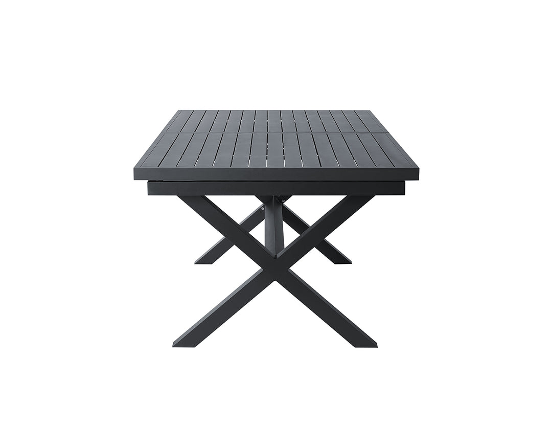 Tuba Outdoor Extension Table + 2 Bench Seats, Colour: Dark Grey,