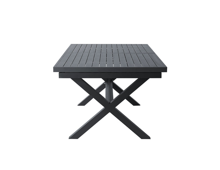 Tuba Outdoor Extension Table + 2 Bench Seats, Colour: Dark Grey,