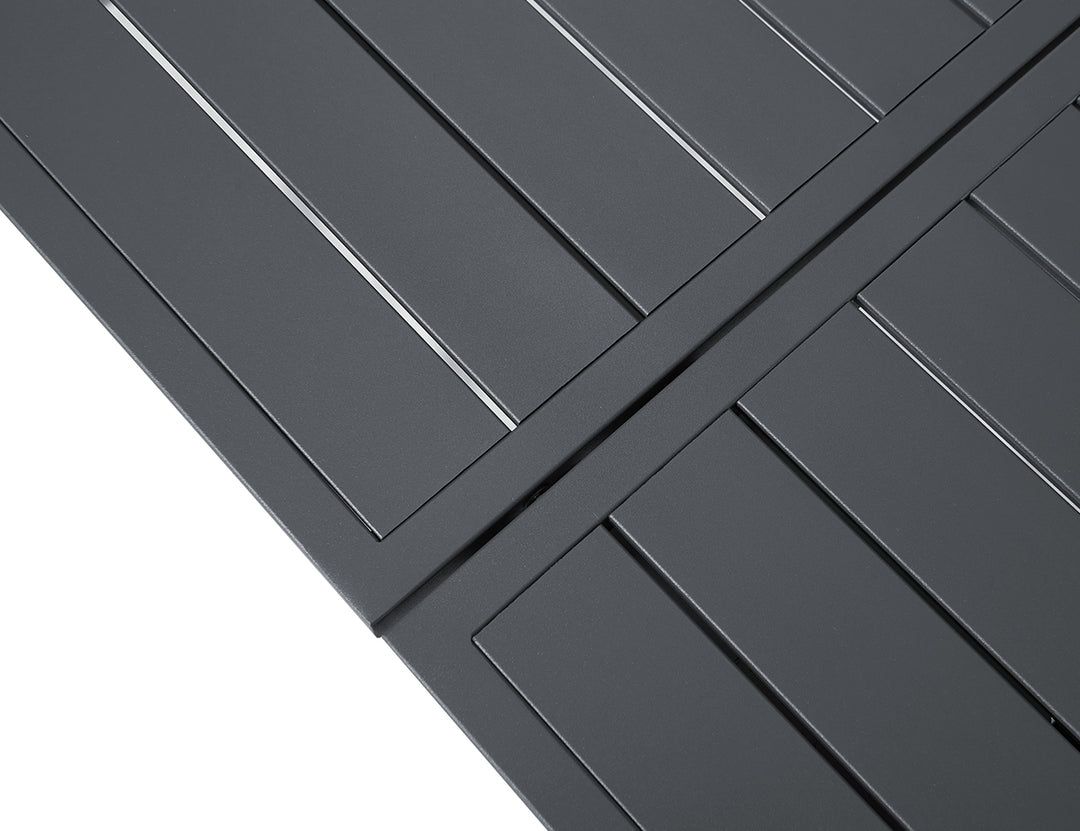 Tuba Outdoor Extension Table + 2 Bench Seats, Colour: Dark Grey,