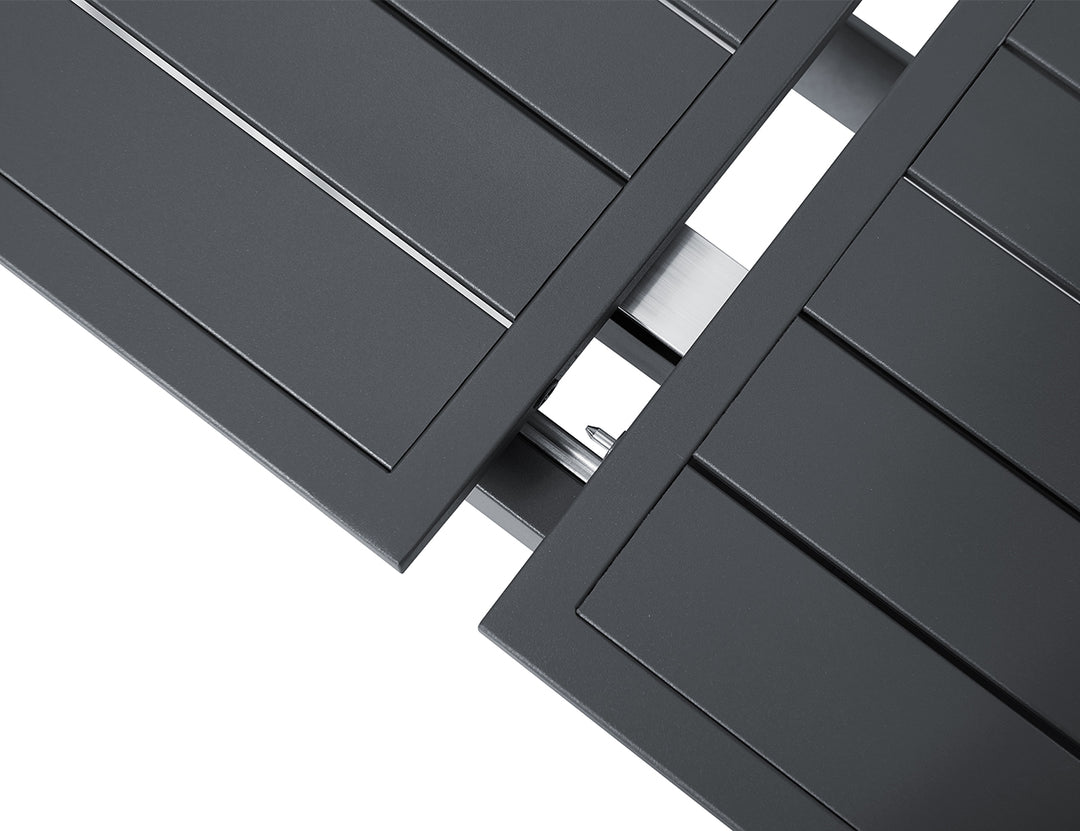 Tuba Outdoor Extension Table + 2 Bench Seats, Colour: Dark Grey,