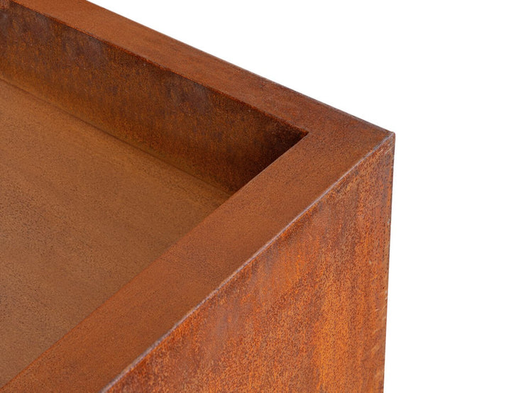 Corten Steel Square Fire Pit Brazier - Natural Rust Patina Finish 55 X 55 X 42cm, ,