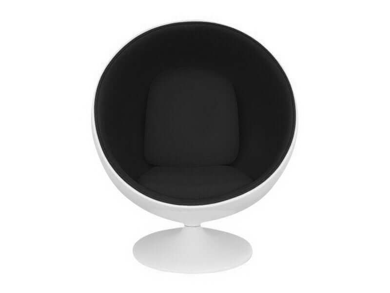 Classic Modern Ball Chair--, Colour: White/Black,