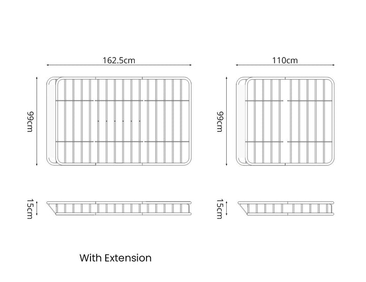 Extendable Roof Rack Basket Cargo 110-162cm