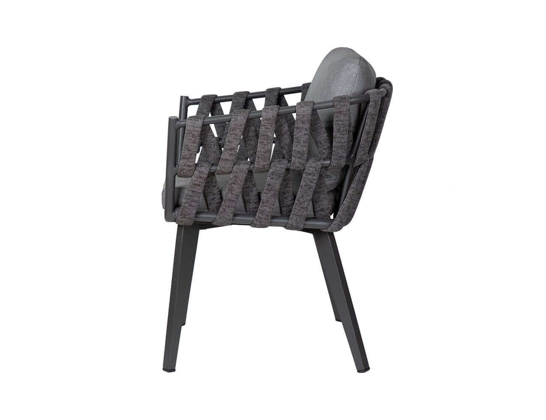 Fantail Aluminium & Rope Outdoor Dining Chair