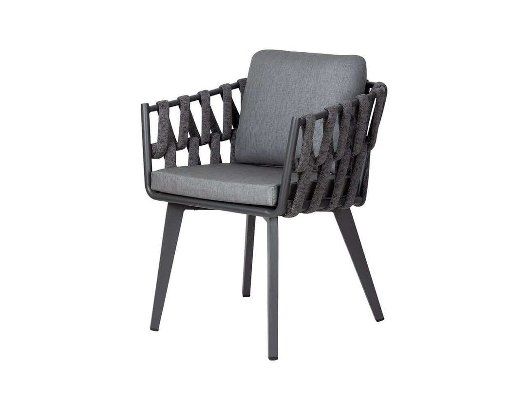 Fantail Aluminium & Rope Outdoor Dining Chair