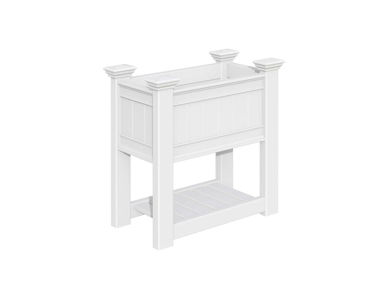 Greenpod Raised Pvc Garden Bed W/ Shelf - White, ,