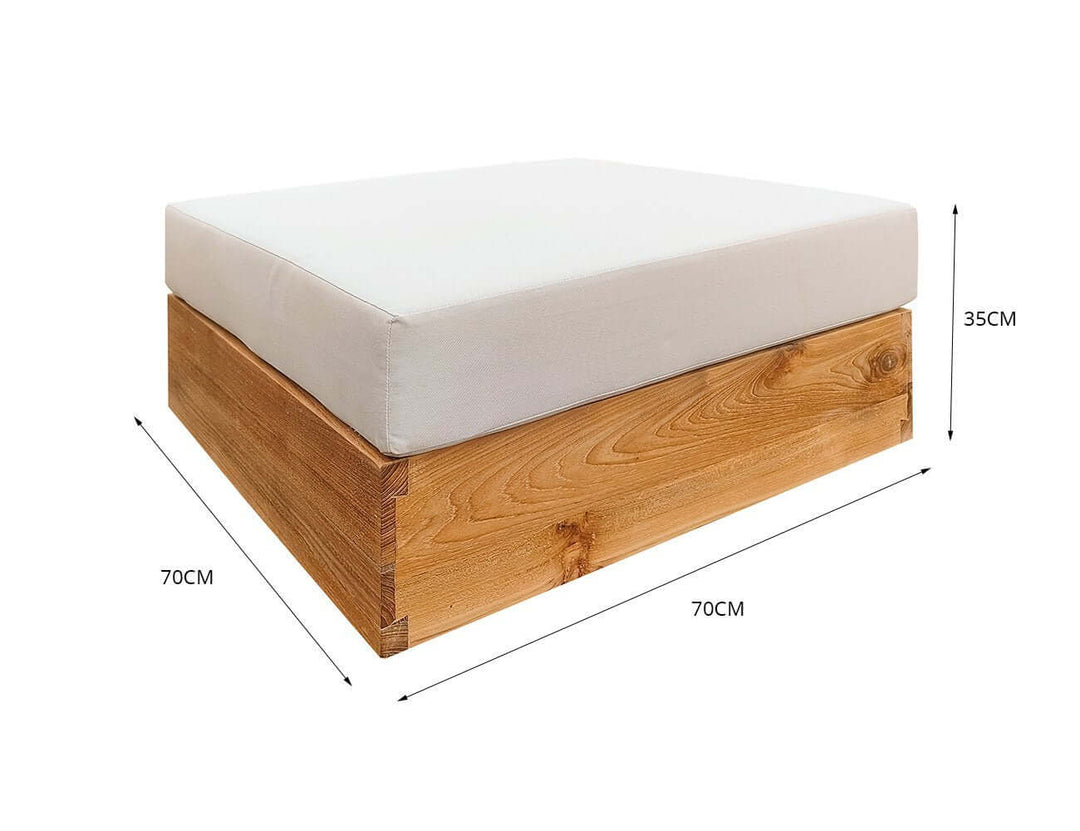Laguna Teak Outdoor Ottoman, ,